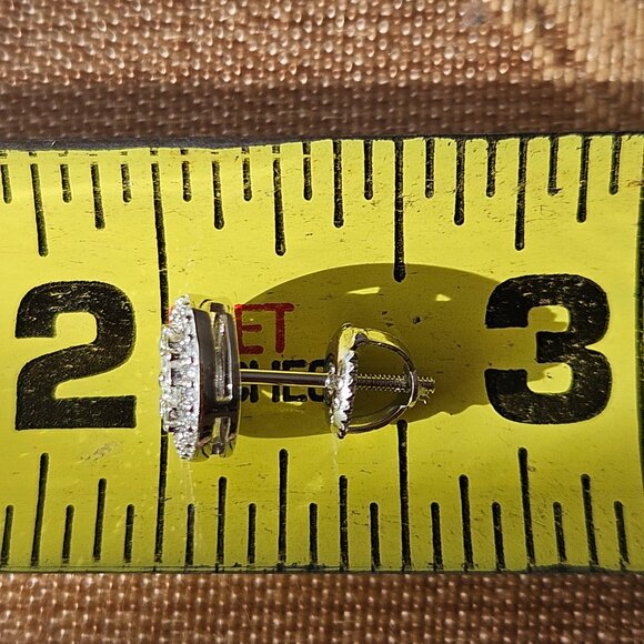 NIB Moissanite Halo Stud Earrings - Picture 4 of 4